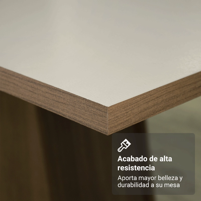 MESA DE COMEDOR MADESA 5389 RECTANGULAR MARRON/CREMA - 5