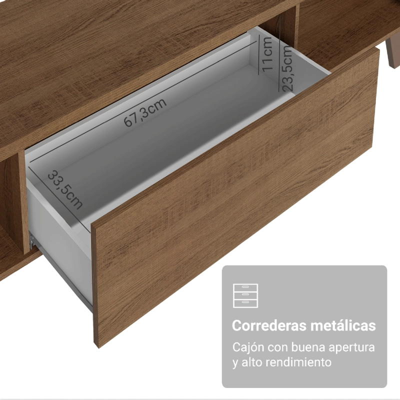 RACK PARA TV HASTA 75 PULGADAS MADESA DUNE MARRON - 6