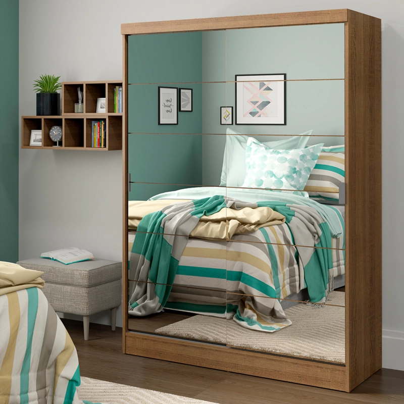 CLOSET MADESA LUKE 2 PUERTAS CORREDERAS CON ESPEJOS MARRON - 1