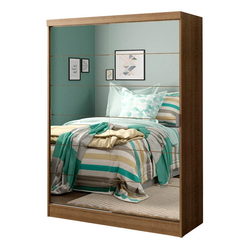 CLOSET MADESA LUKE 2 PUERTAS CORREDERAS CON ESPEJOS MARRON - 2
