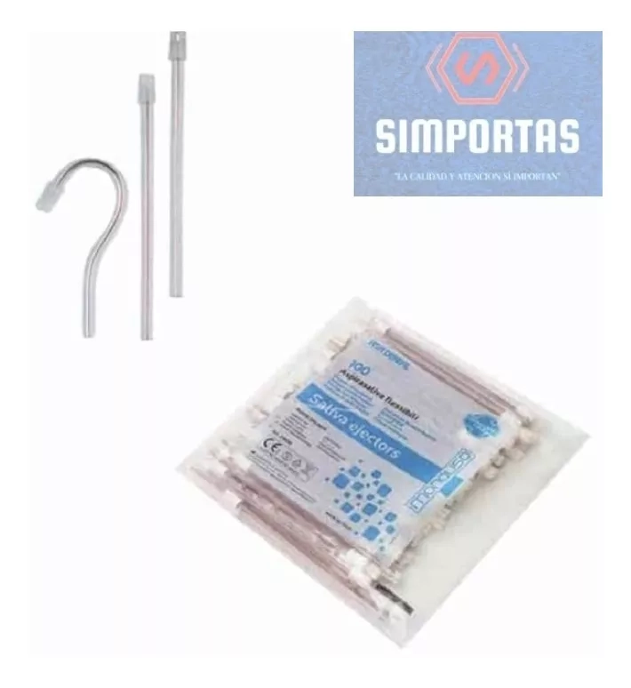 EYECTORES DE SALIVA DENTAL ODONTOLOGIA 100 UNIDADES SANTIAGO - 1