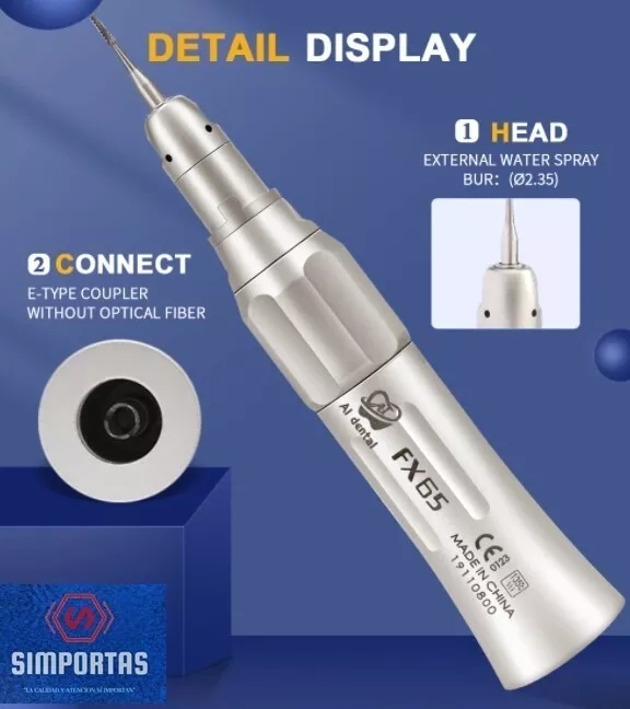 PIEZA DE MANO DENTAL 1:1 RECTA FX65. CALIDAD SUPERIOR - 1