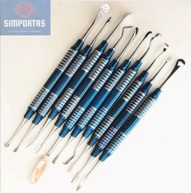 ELEVADORES DE SENO MAXILAR SET AZUL 10 PIEZAS CALIDAD STGO. - 1