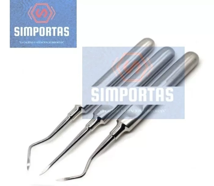 ELEVADORES PARA RESTOS APICALES DENTAL SET DE 3U SANTIAGO - 1