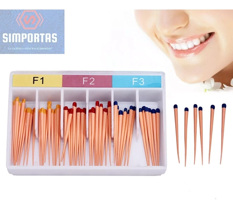 CONOS DE GUTAPERCHA P/ SISTEMA PROTAPER MIXTO F1-F2-F3 STGO. - 1