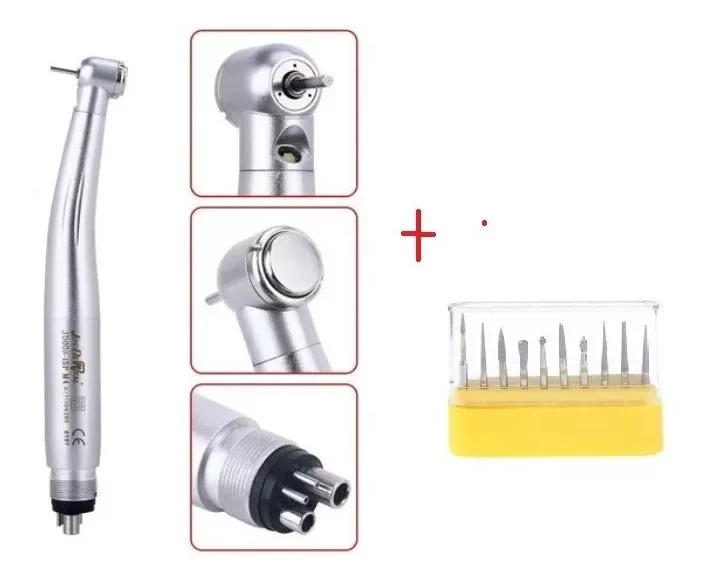 TURBINA DENTAL LED MIDWEST + 10 FRESAS REGALO SANTIAGO - 1