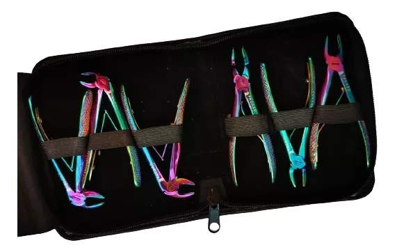 SET COMPLETO FORCEPS PEDIATRICOS ARCOIRIS PACARD ESTUCHE - 1