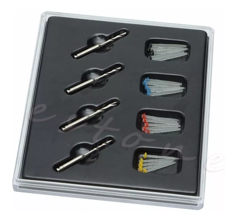 KIT POSTE FIBRA DE VIDRIO ODONTOLOGICOS 20 UNIDADES + FRESAS - 1