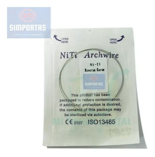 ARCOS CURVA REVERSA NITI SUPER ELASTICO ORTODONCIA 2U/SOBRE - 1