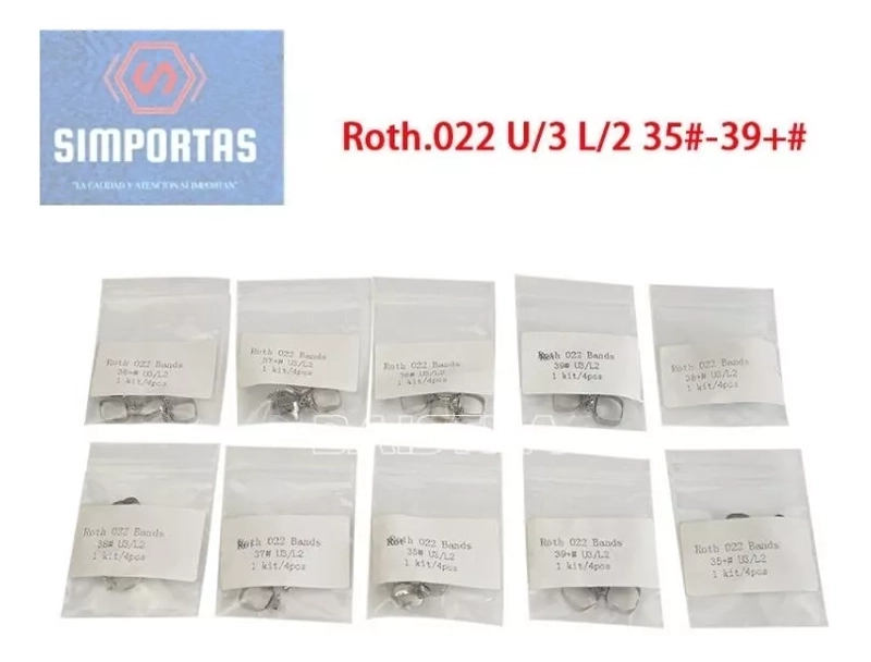 BANDAS MOLARES CON TUBO SET DE 4 BANDAS ORTODONCIA SANTIAGO - 1