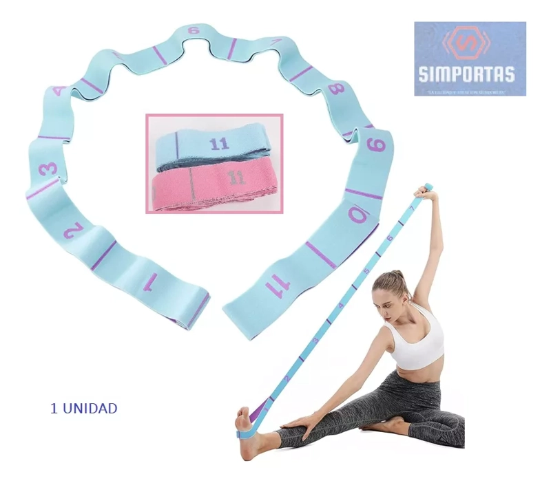 BANDA ELASTICA RESISTENCIA 11 NIVELES PILATES YOGA 4CM ANCHO - 1