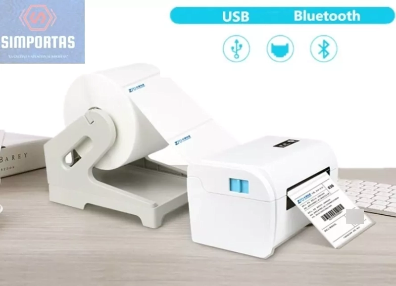 IMPRESORA TERMICA USB BLUETOOTH PORTATIL BARCODE CON BASE - 1