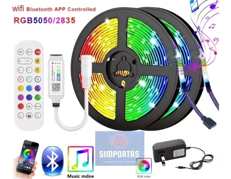 TIRA DE LUCES LED5050 BLUETOOTH APP WIFI PARA ALEXA 5M STGO. - 1