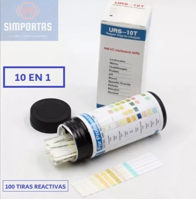 TIRAS REACTIVAS ORINA CETONAS PH GLUCOSA LEUCOCITOS 10EN 1 - 1