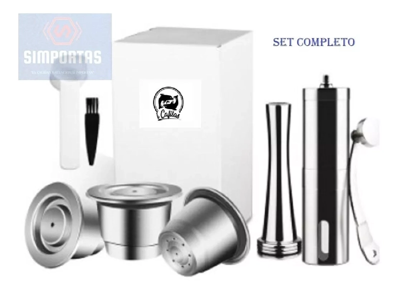 SET COMPLETO 3 CAPSULAS REUTILIZABLES ACERO PARA NESPRESSO - 1