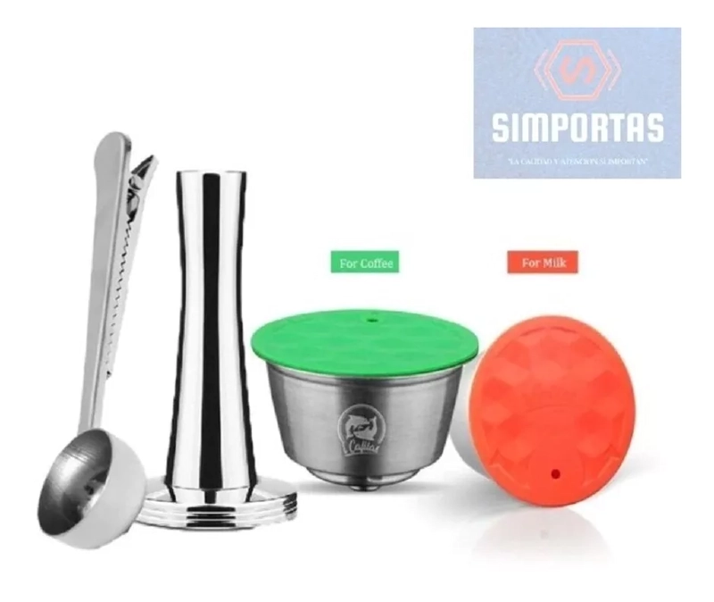 KIT CAPSULAS DOLCE GUSTO ACERO CAFE  Y LECHE + ACCESORIOS - 1