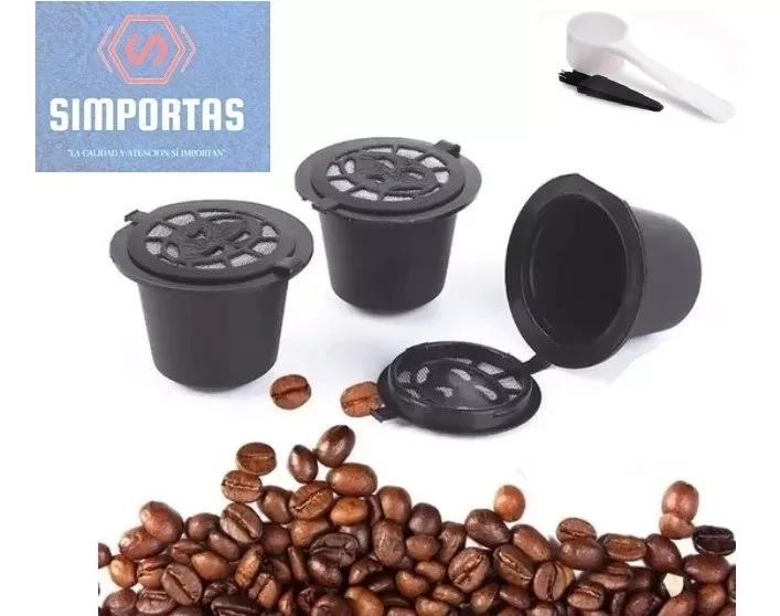 3X CAPSULA CAFE  REUTILIZABLES RECARGABLES NESPRESSO + REGALO - 1