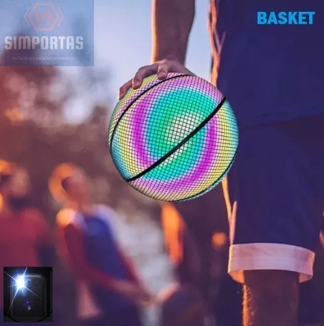 BALON BASKETBALL HOLOGRAFICO REFLECTANTE CAMARA DEPORTES - 1