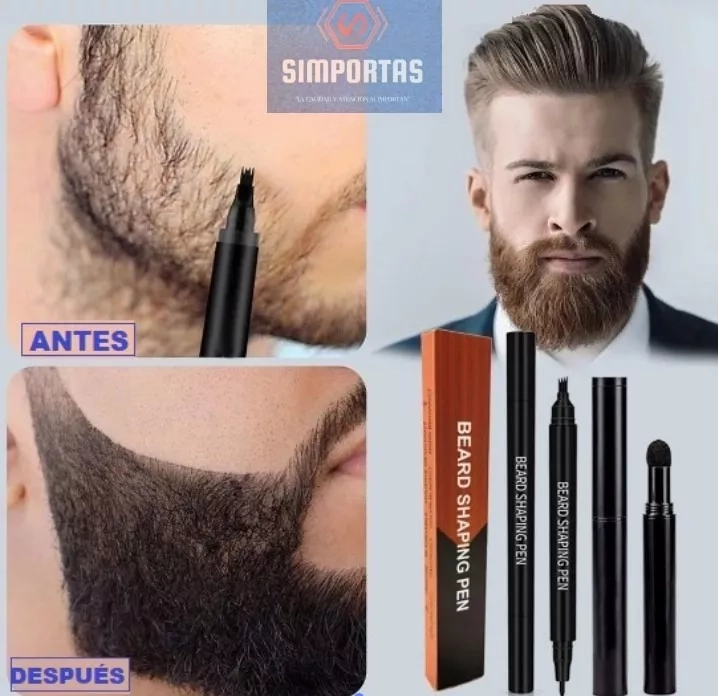 SET LAPIZ MARCADOR + PLUMON Y CEPILLO RELLENAR BARBA STGO. - 1