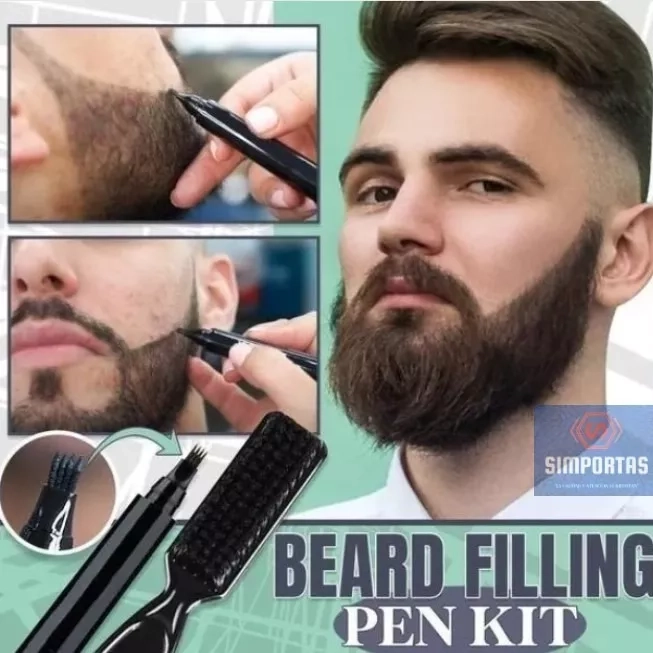 SET PLUMON MARCADOR + CEPILLO RELLENAR BARBA STGO. - 1