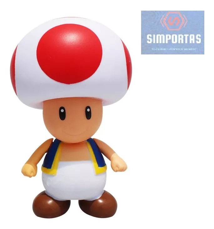 FIGURA MARIO BROS ARTICULADO TOAD 11 CMS CALIDAD - 1