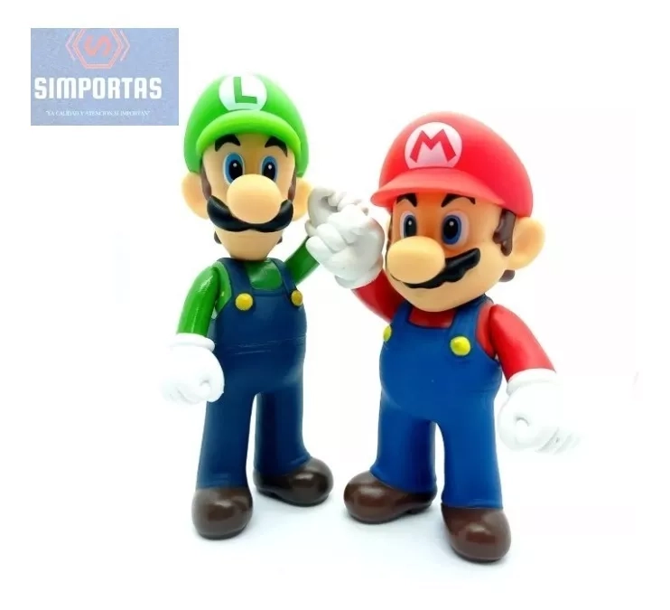 FIGURA DE MARIO Y LUIGI ARTICULADA 12 CMS CALIDAD - 1