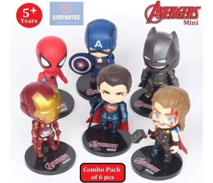 FIGURAS DE AVENGERS SET DE 6 SUPER HEROES MARVEL 10 CM STGO. - 1