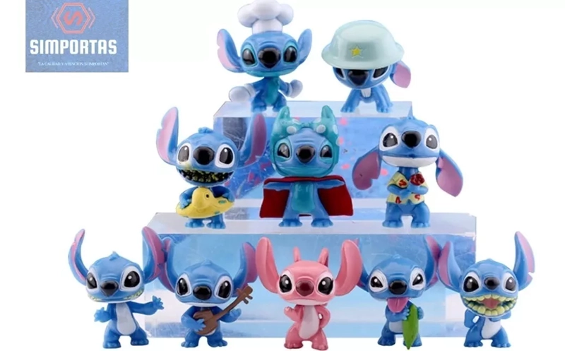 FIGURAS LILO Y STITCH SET DE 10 PIEZAS 5 CMS CALIDAD STGO. - 1