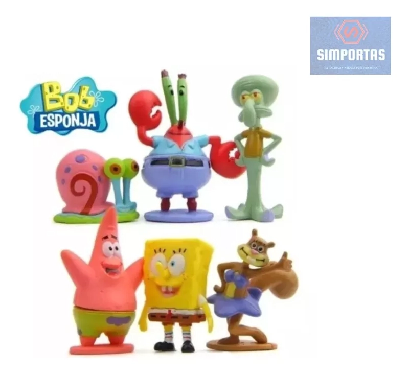 FIGURAS BOB ESPONJA SET DE 6 FIGURAS NICKELODEON - 1