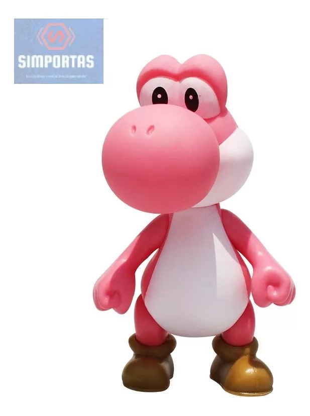 FIGURA DE YOSHI ROSADO ARTICULADA (CLAUDY) SUPER MARIO BROS - 1