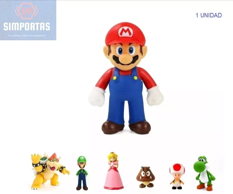 FIGURA DE SUPER MARIO BROS ARTICULADA 12 CMS CALIDAD - 1