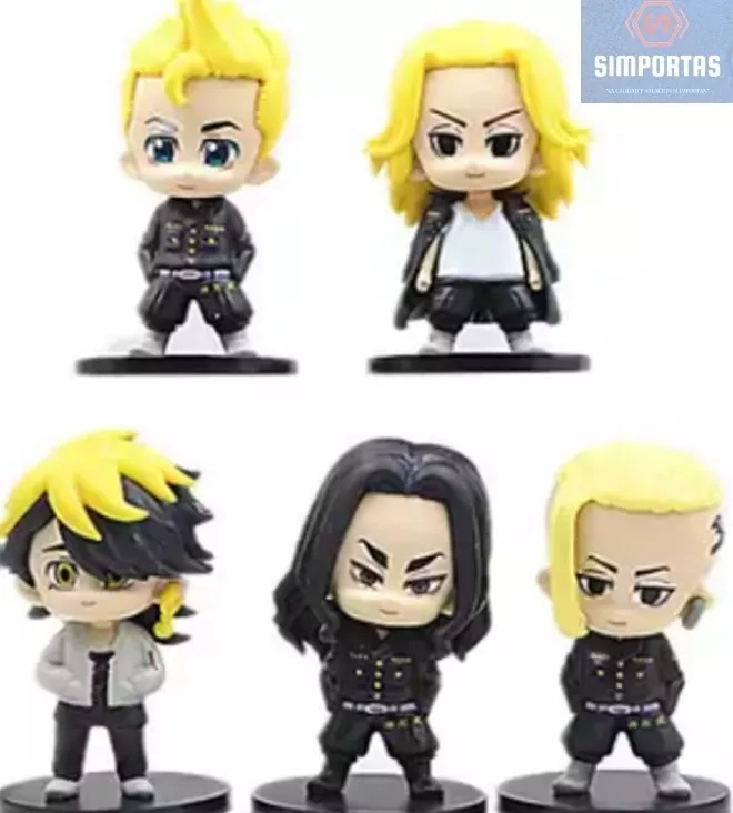 FIGURAS TOKYO REVENGERS SET DE 5 PIEZAS 10 CMS CALIDAD STGO. - 1