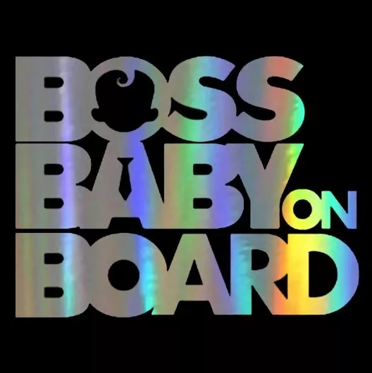 STICKER AUTOADHESIVO BOSS BABY HOLOGRAFICO ARCOIRIS AUTO - 1