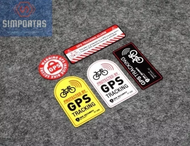 SET 5 LOGOS GPS TRACKED ADHESIVOS PARA BICICLETAS SANTIAGO - 1