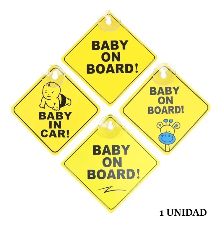 LETRERO BEBE A BORDO SEGURIDAD BABY ON BOARD MODELOS - 1