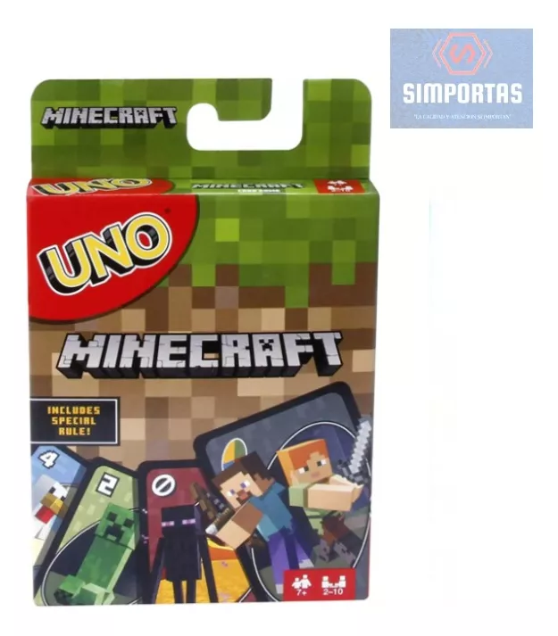 JUEGO DE CARTA UNO DIVERSIÓN MINECRAFT MULTICOLOR CALIDAD - 1