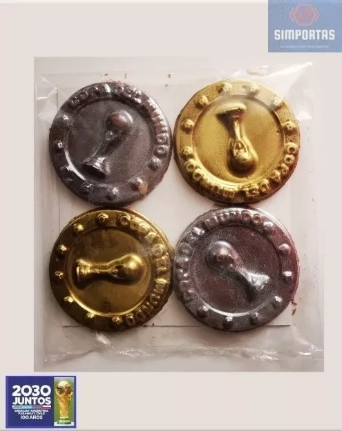 PACK 4 MEDALLAS MUNDIALISTAS DE CHOCOLATE DE LECHE 40GRS - 1