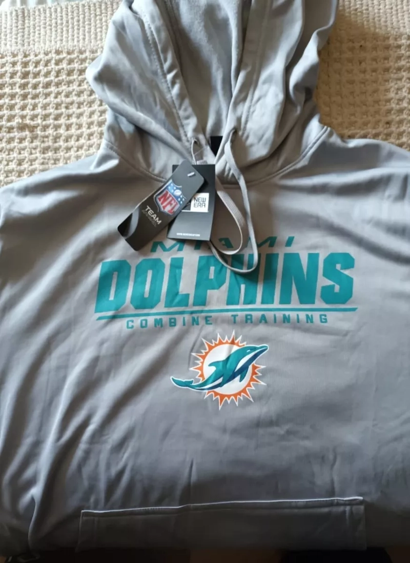 POLERON HOMBRE MACA NFL ORIGINAL MIAMI DOLPHINS CON CAPUCHA USA - 1