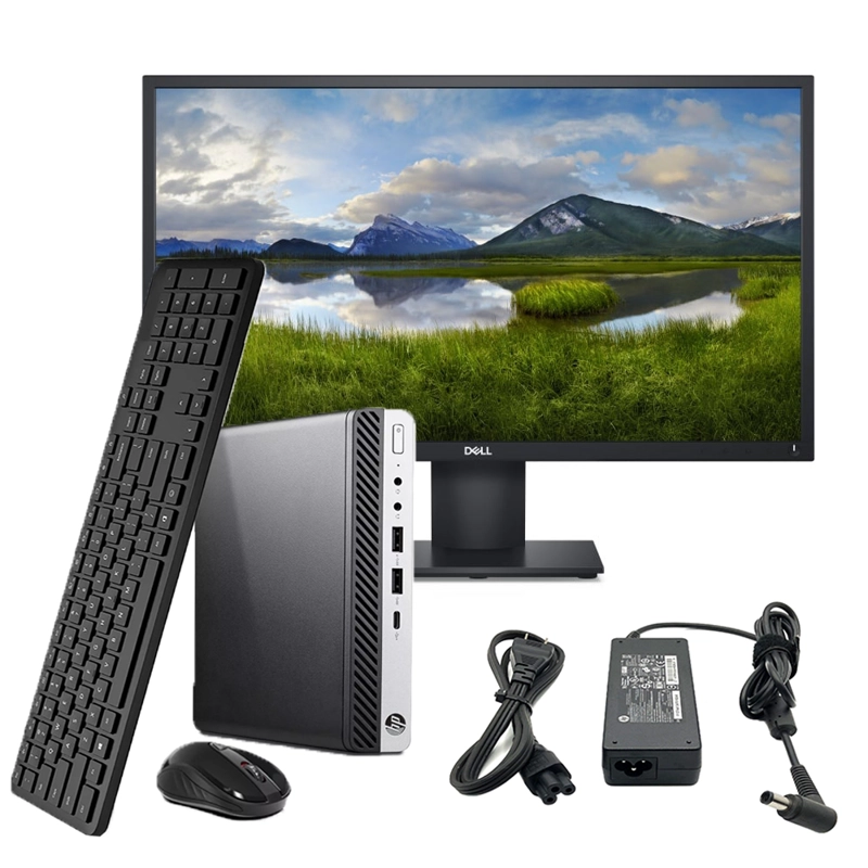 KIT MONITOR 24 PULGADAS + MICRO CPU HP 800 G3 CORE I5 - 8GB RAM - 256GB SSD - 1