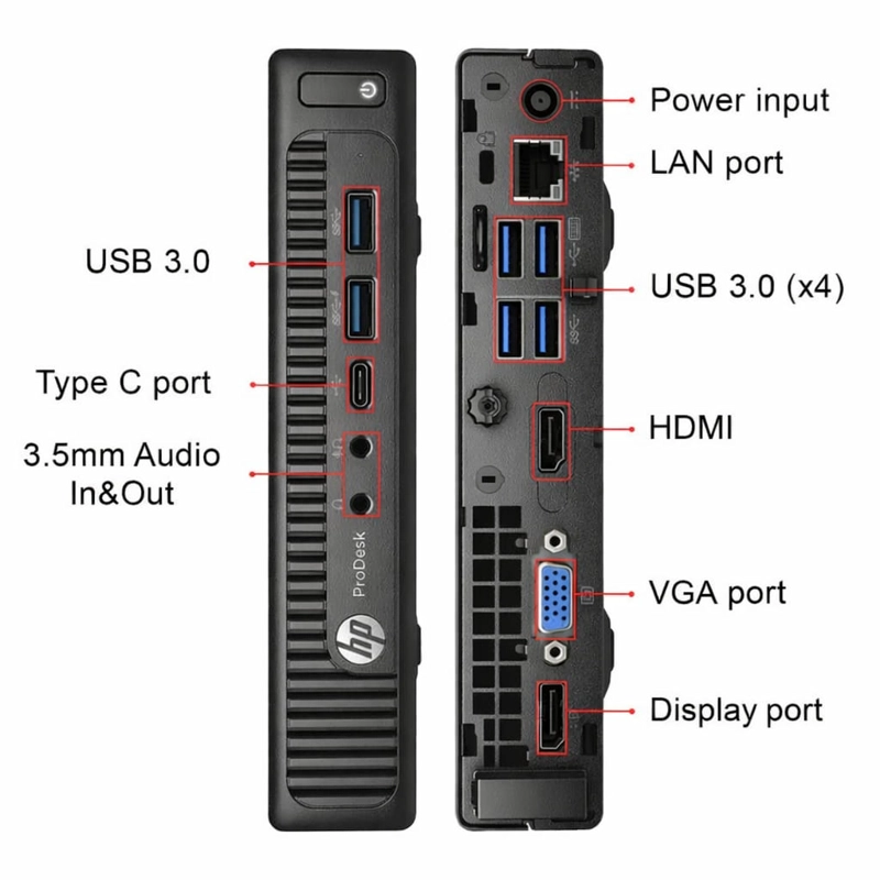 MICRO CPU HP PRODESK 600 G2 (WIFI) - CORE I5 - 8GB - 128GB + 500GB REACONDICIONADO - 3
