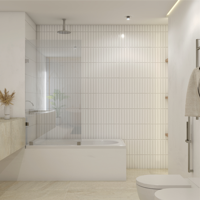 Shower Door vidrio templado 80x150 cm Herraje Inox - Civita - 1