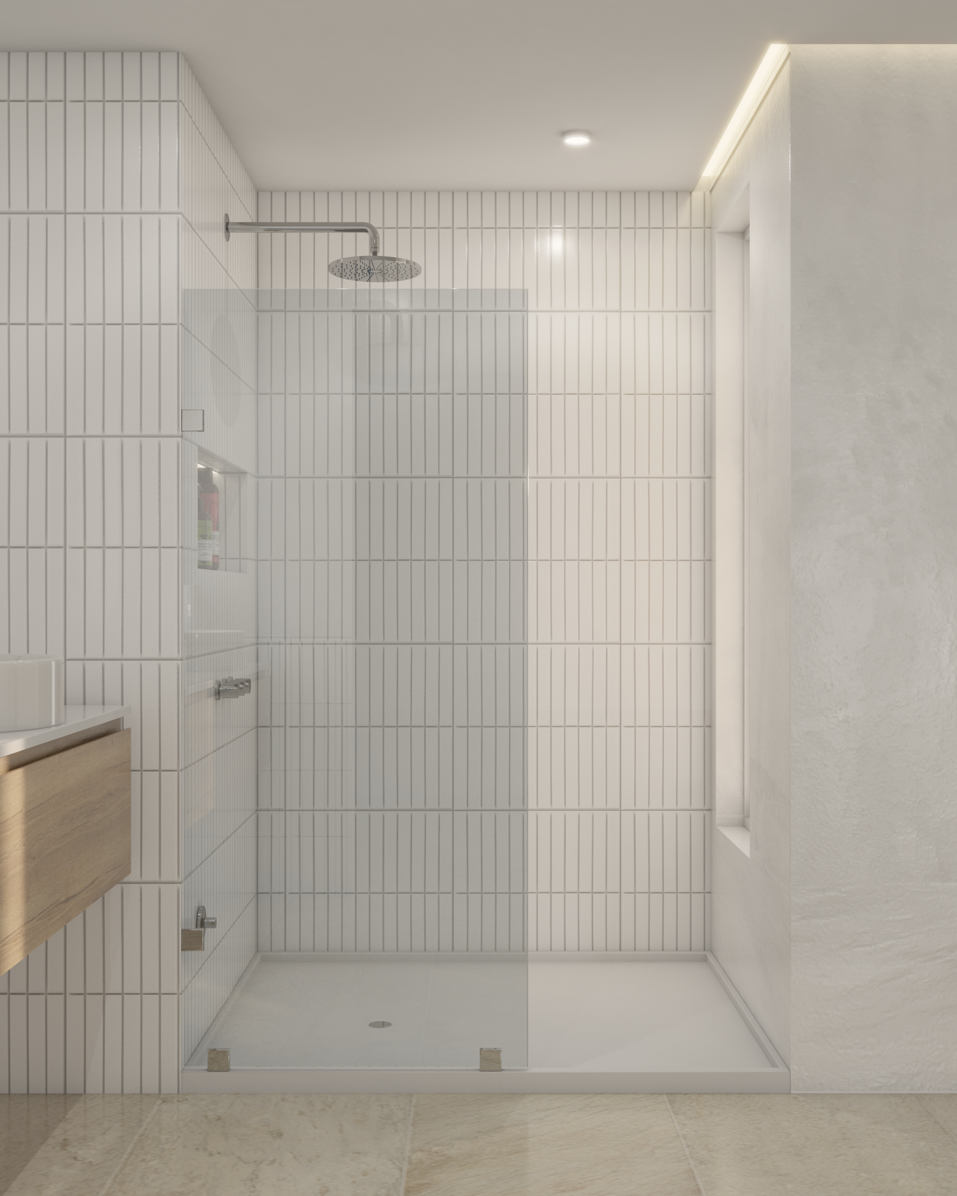 Shower Door vidrio templado 90x190 cm Herraje Inox - Civita - 1