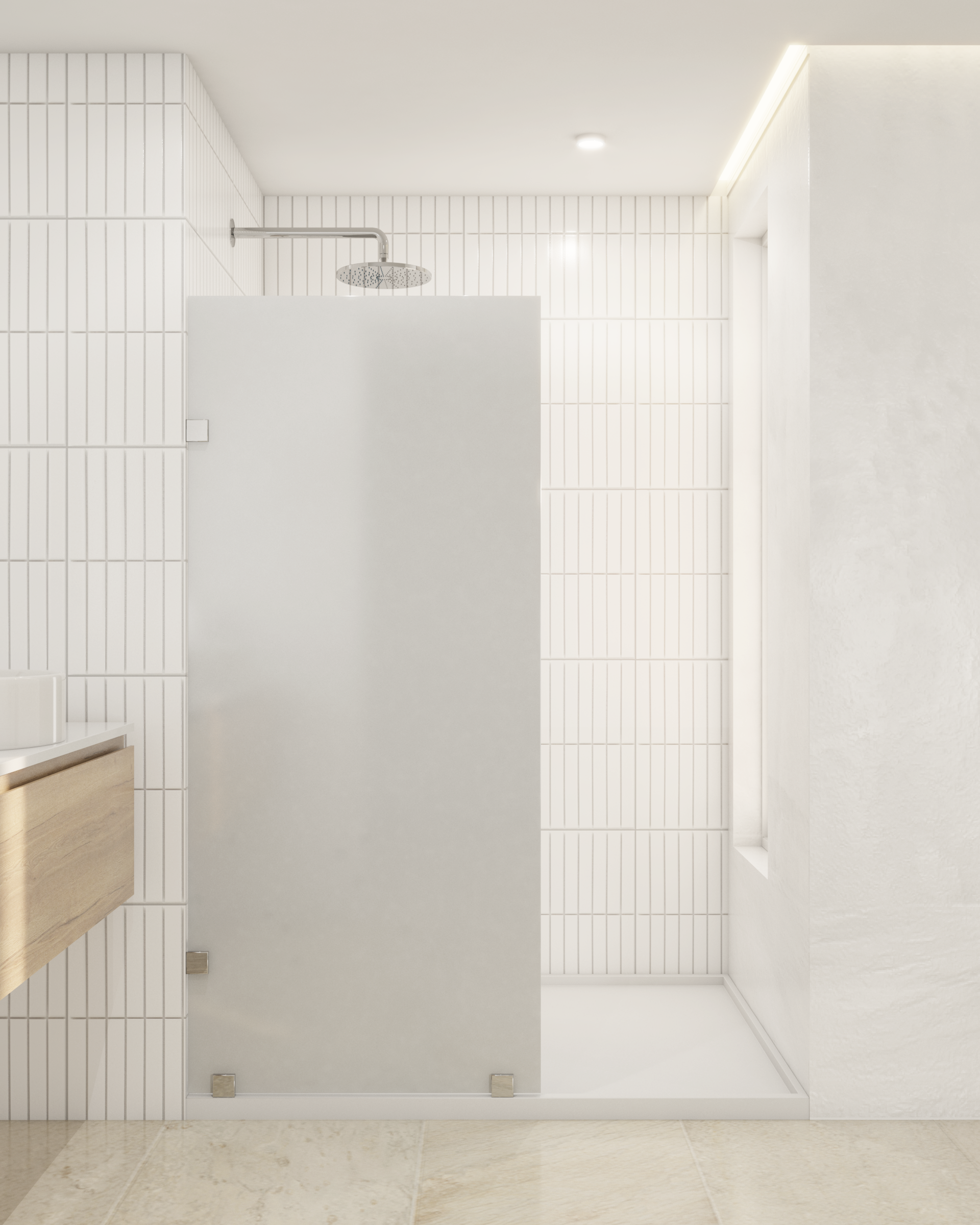 Shower Door vidrio templado con empavonado 80x190 cm Herraje inox - 1
