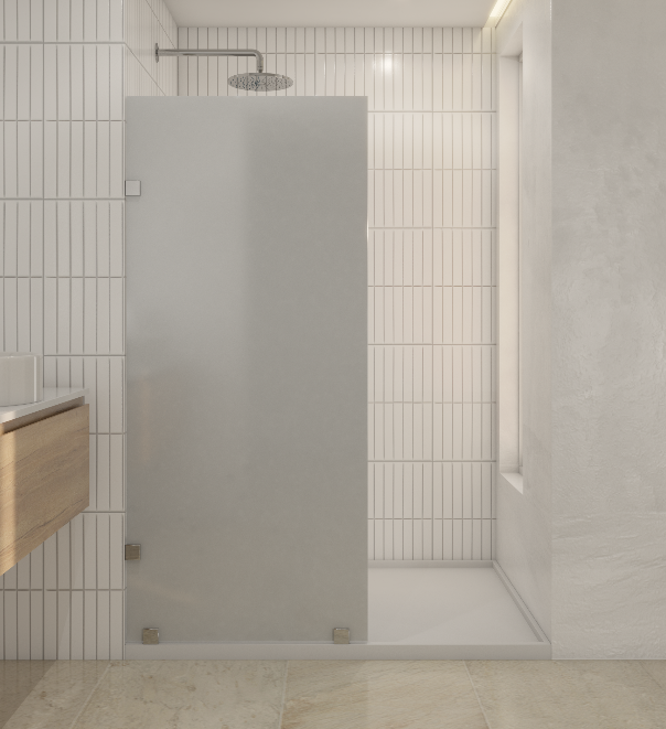 Shower Door vidrio templado con empavonado 100x190 cm Herraje Inox - 1