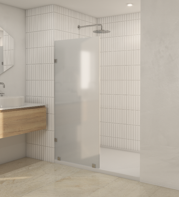 Shower Door vidrio templado con empavonado 100x190 cm Herraje Inox - 2
