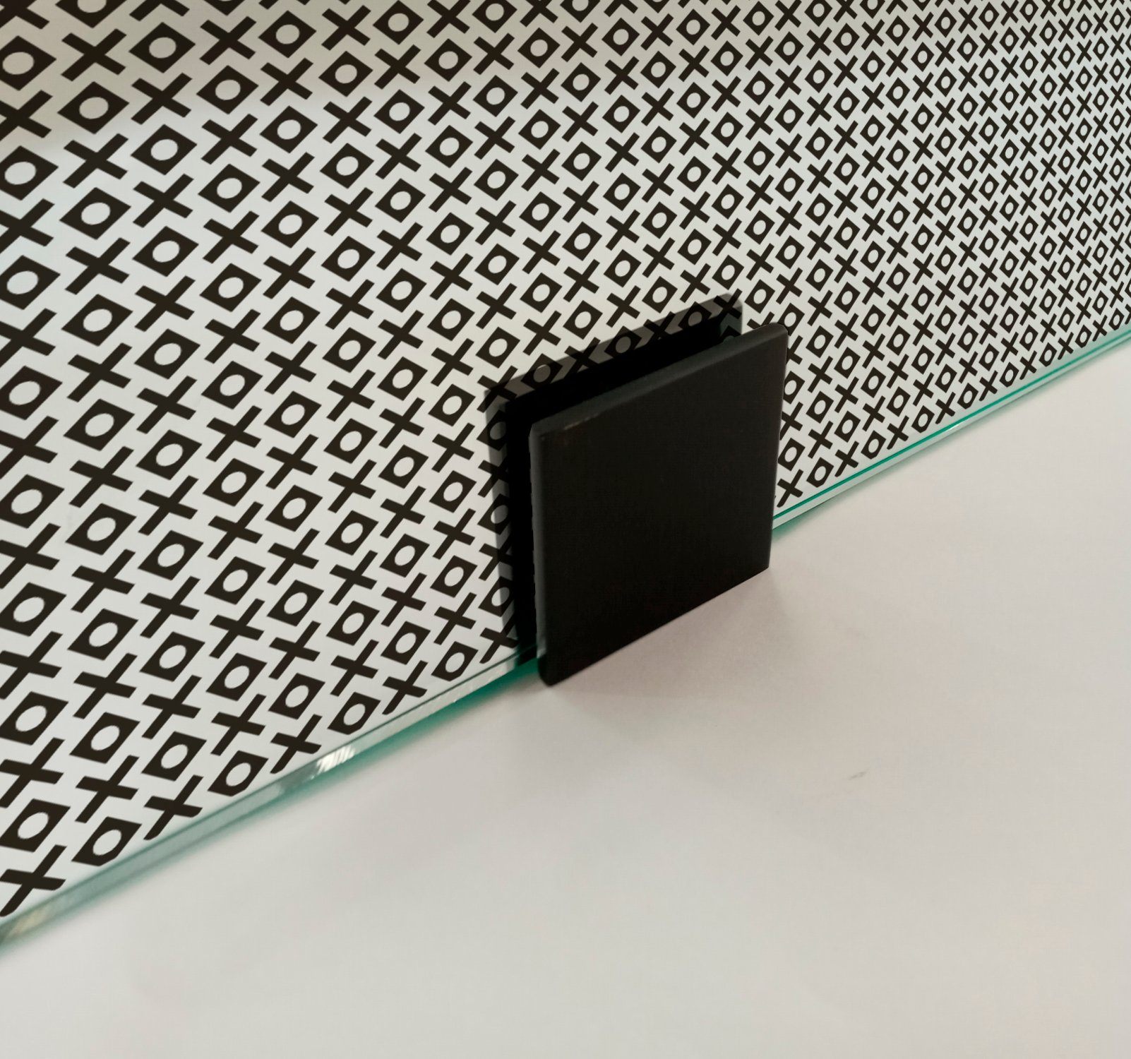 Shower Door vidrio templado con diseño 100x150 cm Herraje Negro - 3