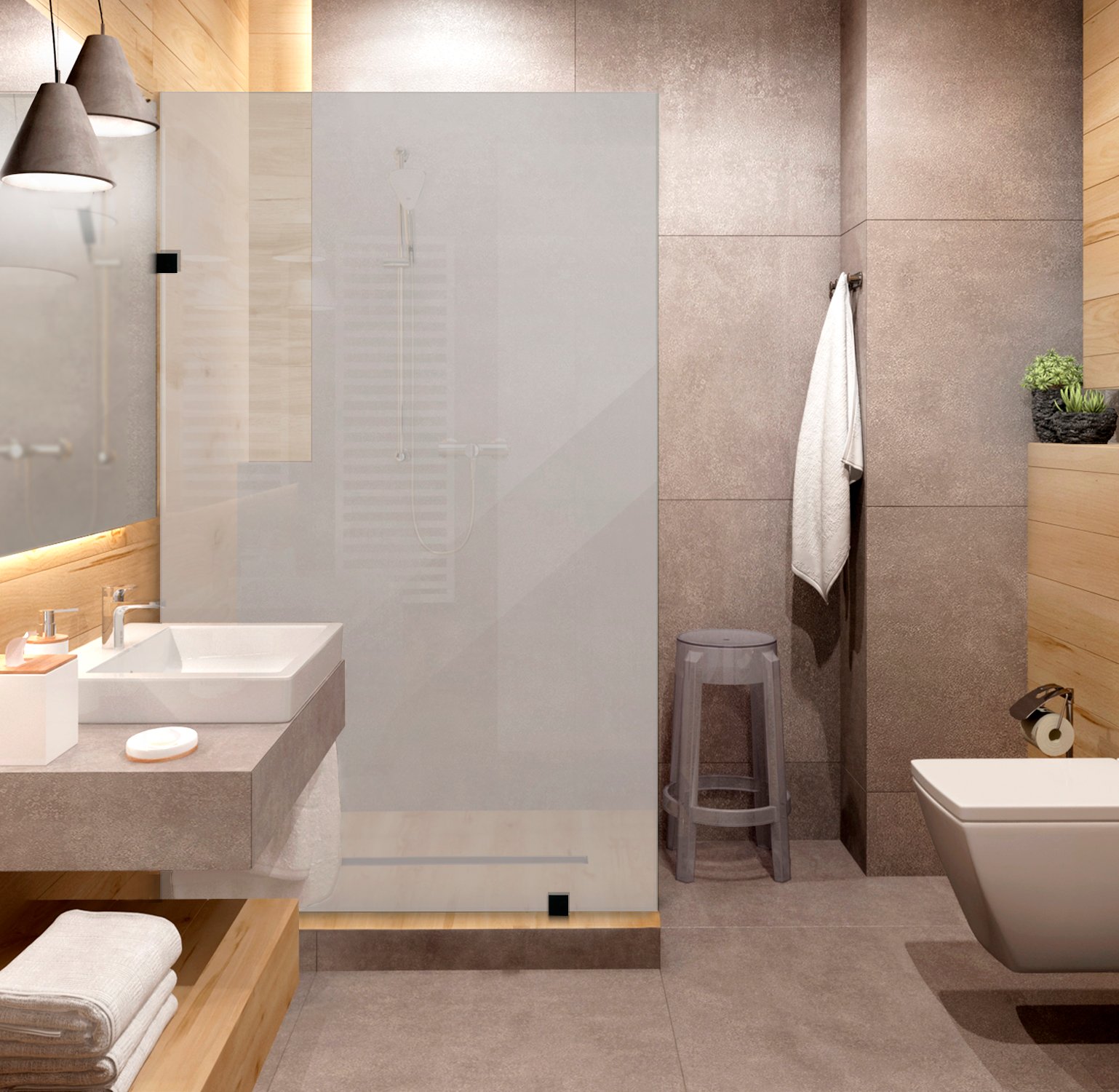MAMPARA TEMPLADA DELLORTO BAGNO 100X190 BLK 8 MM - 1
