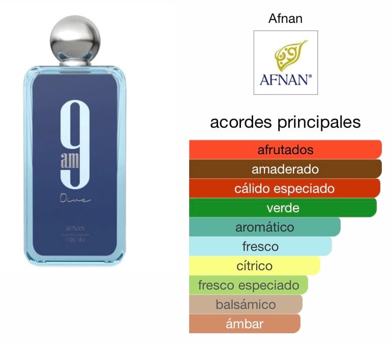 PERFUME AFNAN 9 AM DIVE HOMBRE EDP 100 ML - 3
