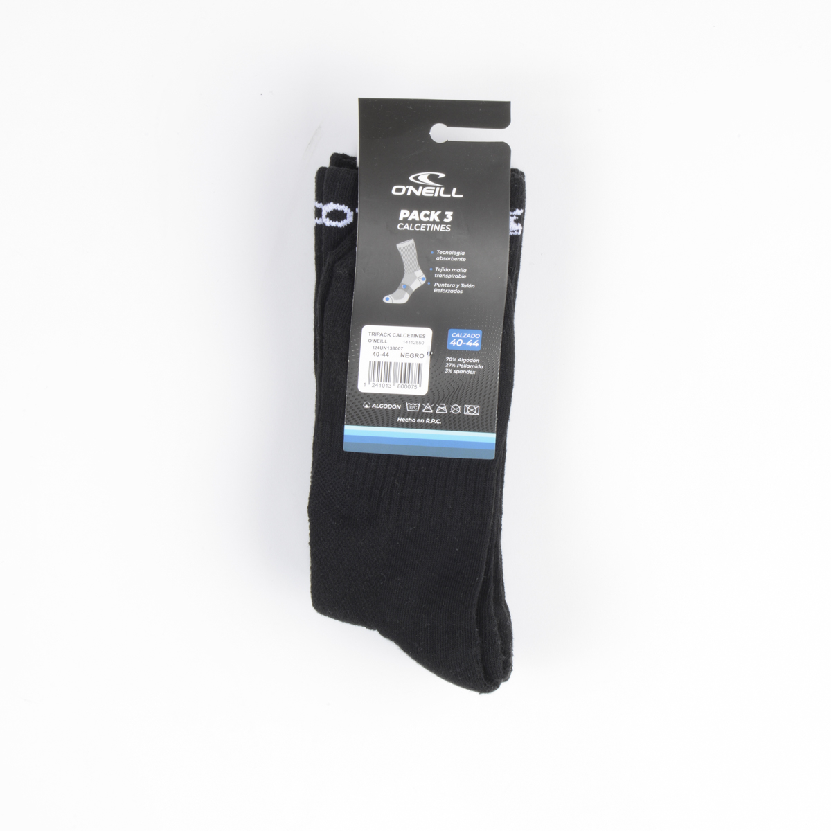 CALCETINES ESSENTIAL TRIPACK NEGRO - 3