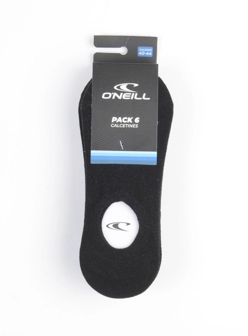 SIXPACK CALCETINES ALGODÓN ONEILL DAYLY FOOTIE NEGRO - 2